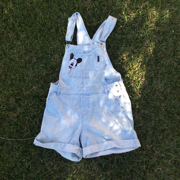 Baby blue Denim Mickey Overalls