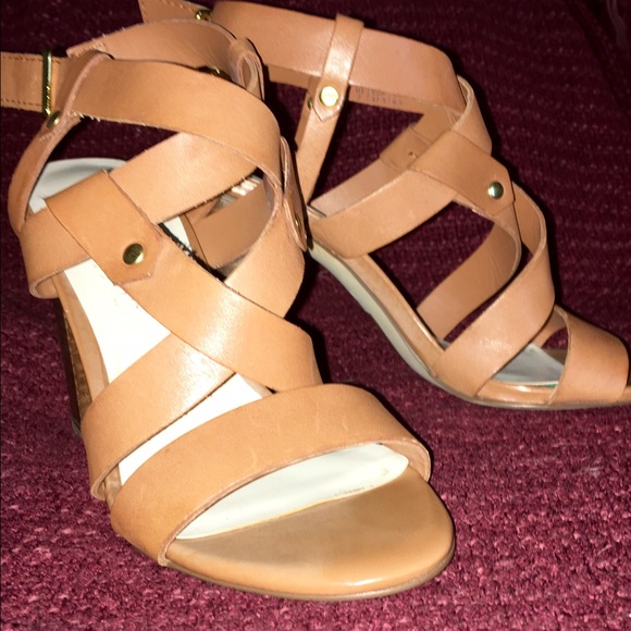 Tan strappy heels