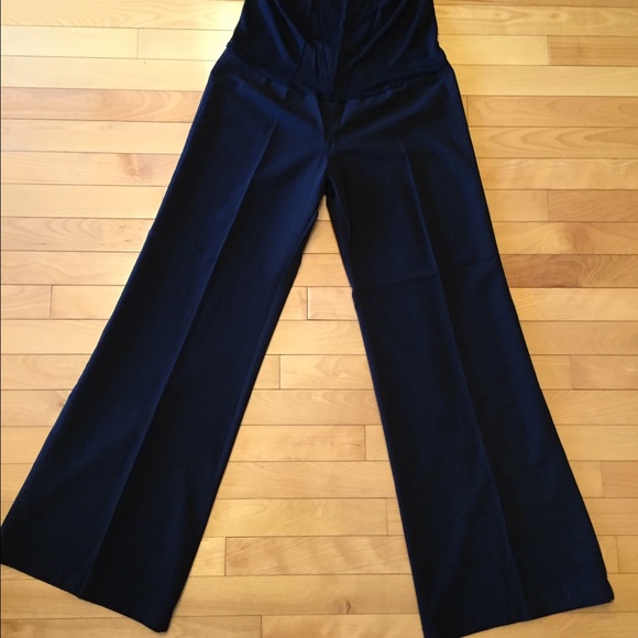 Black maternity dress pant with soft fabric panel