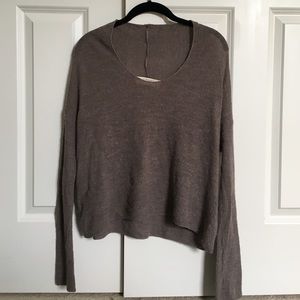 mauve knit Zara sweater with long sleeves