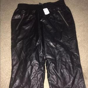 Forever 21 black leather pants new size small