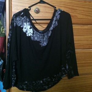 long sleeve flowy crop top