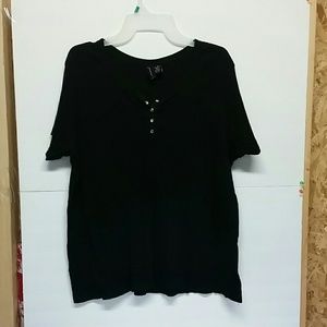 Black Tshirt with Buttons