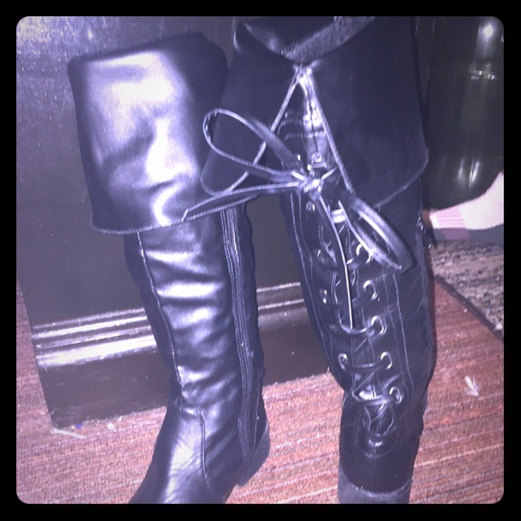 Rue 21 pleather lace up boots