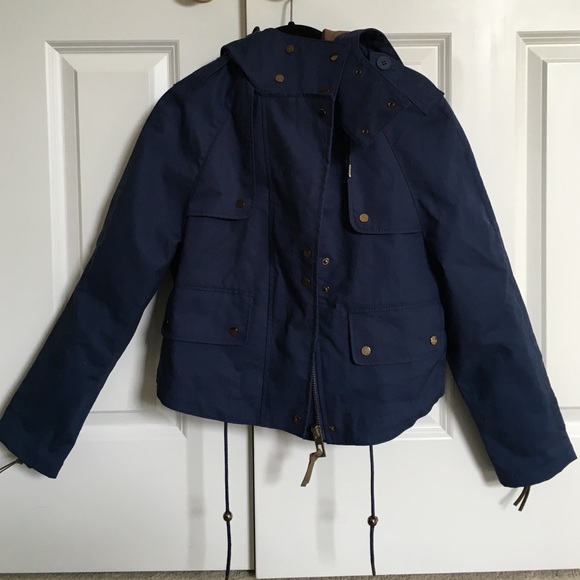 blue hooded jacket from Zara