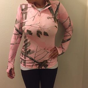 LADIES PERFORMANCE REALTREE CAMO ¼ ZIP MOCK