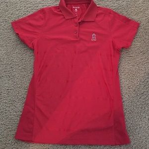 Angels baseball polo with stripe detail