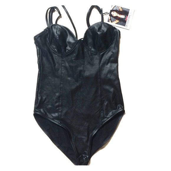 Mink Pink Pleather Bodysuit