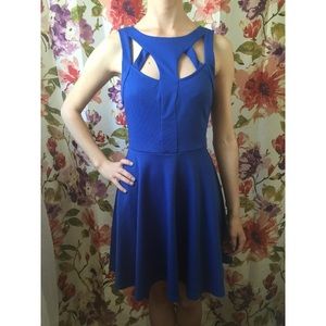 Cobalt Blue Cutout Skater Dress