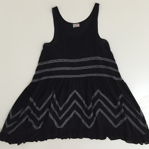 Free People Voile and Trapeze Lace Slip Black