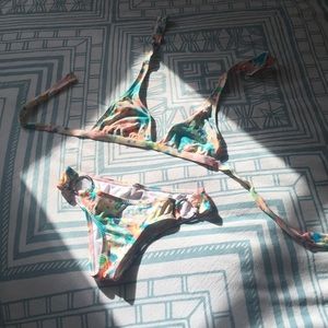Volcom tie-dye triangle bikini