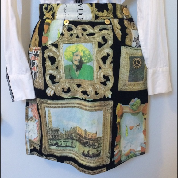 Moschino Vintage 1992 Art Mini Skirt! 24" waist