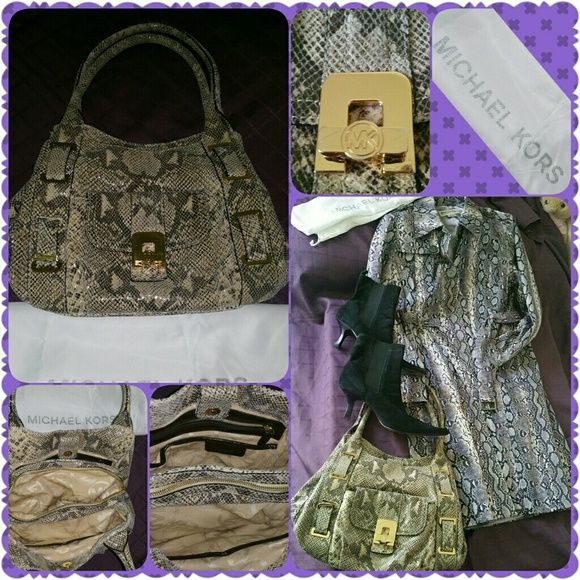 Sold Final Sale Michael Kors Snakeskin Pattern Bag - Picture 4 of 4