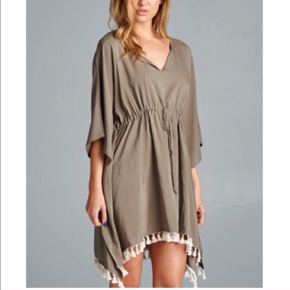 XX The LILITH crochet batwing dress - OLIVE - Picture 2 of 4