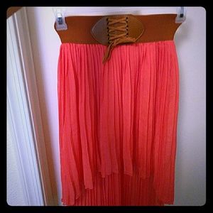 High Low Coral Skirt