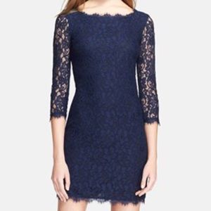 Diane von Furstenberg navy lace dress