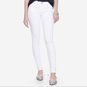 White mid rise Jean leggings