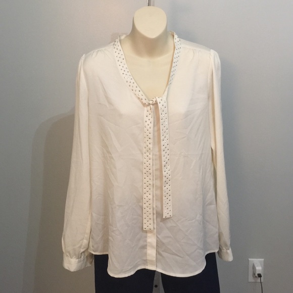 The Limited Tie Neck Blouse Sz M