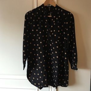 Black and Tan polka dot tunic