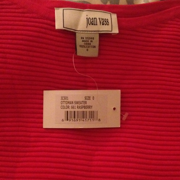 Joan Vass Raspberry Ottoman Sweater - Picture 2 of 4