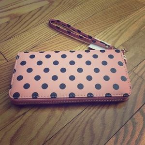 NEW!!Coral Polka Dots wallet