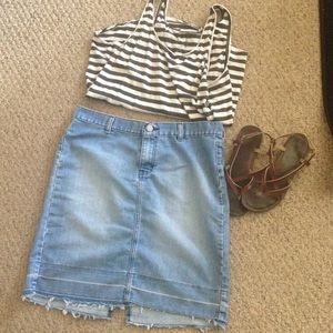 Calvin Klein frayed hem skirt