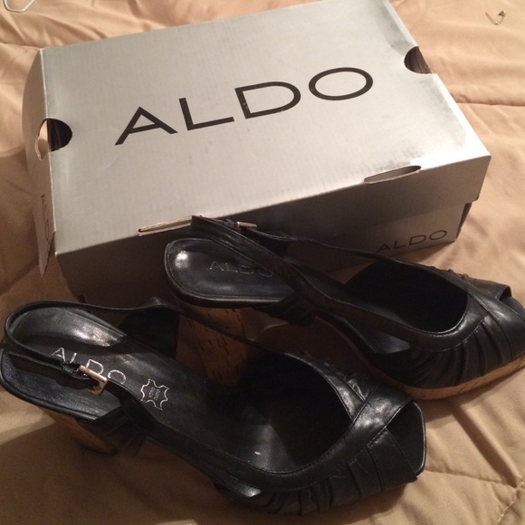 ALDO peep toe black shoes