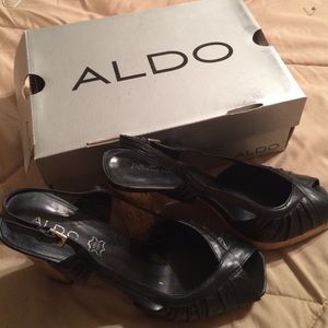 ALDO peep toe black shoes