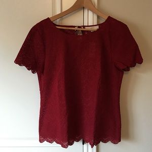 Loft Cardinal lace top