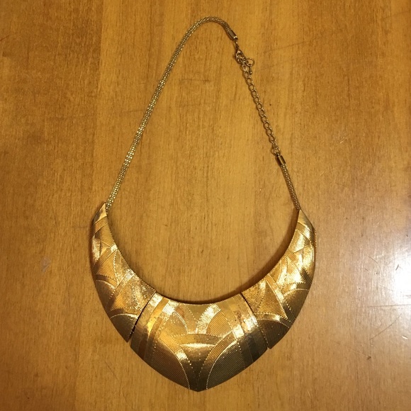 Metallic Gold Statement Necklace