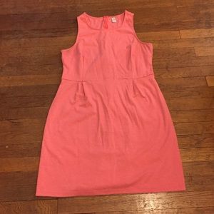 Bright orange sleeveless pencil dress