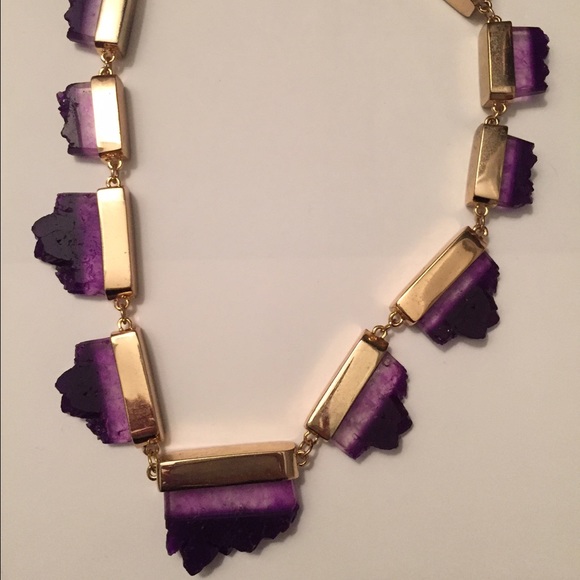 Purple geode necklace