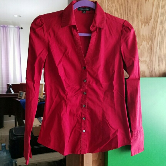 Red button up shirt