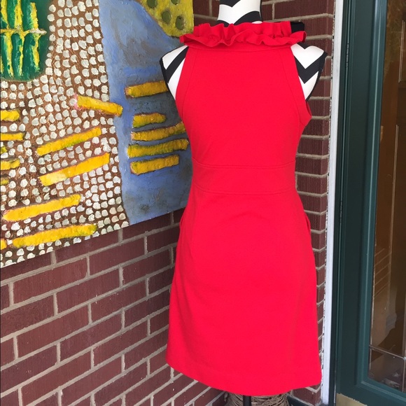 Red Ruffle Dress by Theme. - Picture 4 of 4