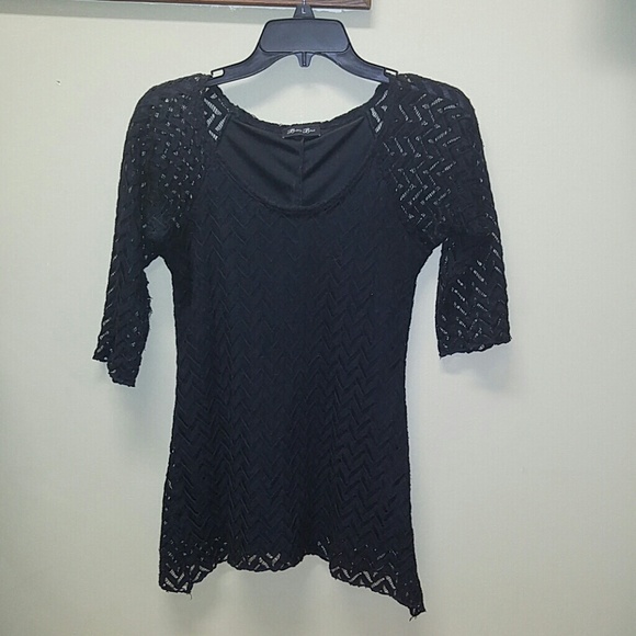 Black lined lace top