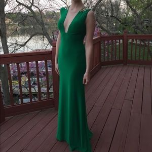 Camille La Vie Green Plunge Dress