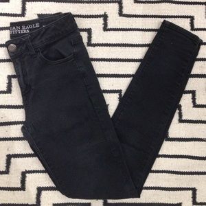 AE, black high-rise jegging super stretch-$11.25