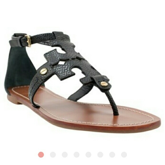 FINAL $ ⤵Tory Burch Black Gladiator Thong Sandal - Picture 3 of 4