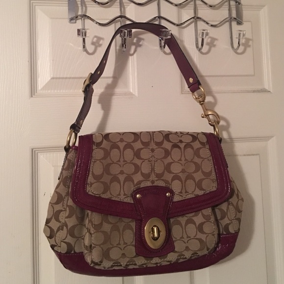 Coach patent trimmed bag