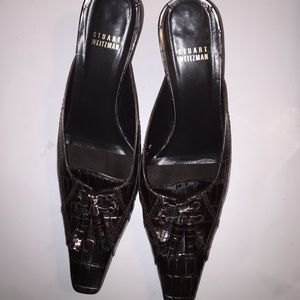 Stuart Weitzman slip on pewter Bronze Size 8.5m