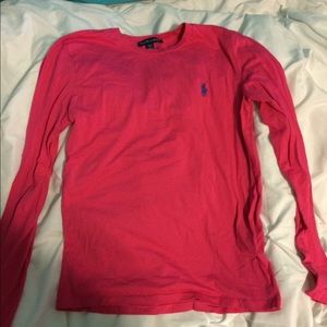 Pink Ralph Lauren logs leave