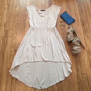 Foreign Exchange sheer cream high low dress