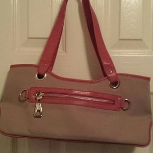 Tan & pink purse