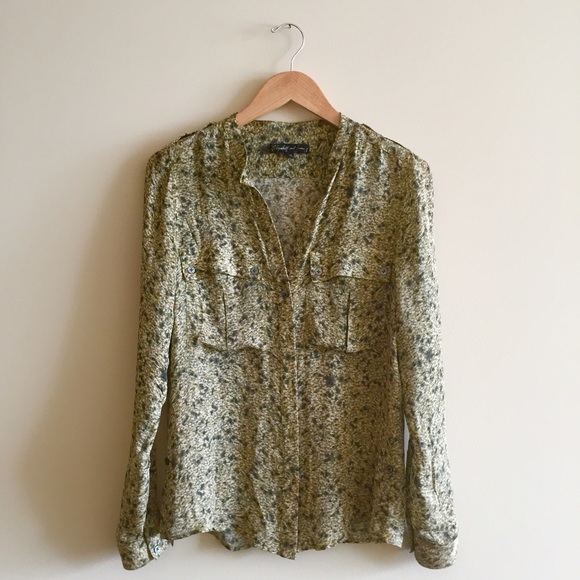 Elizabeth and James 100% silk button up.