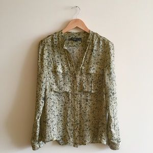 Elizabeth and James 100% silk button up.