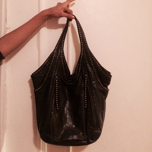 Kooba hobo bag with brass stud detail.