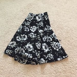 High wasted flower skater skirt