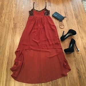 Foreign exchange animal print high low dress