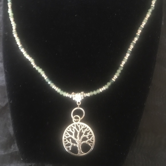 Tree of Life Beaded Gem Necklace