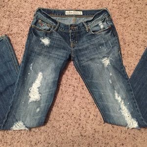 Awesome distressed hollister jeans.